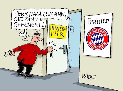 Cartoon: Beklopft (medium) by RABE tagged fußball,ball,sport,bundesliga,trainer,fc,bayern,münchen,entlassung,nagelsmann,rabe,ralf,böhme,cartoon,karikatur,pressezeichnung,farbcartoon,tagescartoon,hintertür,tabellenführung,tuchel,trainerwechsel,fußball,ball,sport,bundesliga,trainer,fc,bayern,münchen,entlassung,nagelsmann,rabe,ralf,böhme,cartoon,karikatur,pressezeichnung,farbcartoon,tagescartoon,hintertür,tabellenführung,tuchel,trainerwechsel