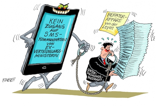 Cartoon: Berateraffäre (medium) by RABE tagged berateraffäre,verteidigungsministerin,von,der,leyen,löschung,reißwolf,handydaten,sicherheit,rabe,ralf,böhme,cartoon,karikatur,pressezeichnung,farbcartoon,tagescartoon,uschi,eu,banksy,sms,zugriff,nasenring,zugang,kommunikation,diensthandy,berateraffäre,verteidigungsministerin,von,der,leyen,löschung,reißwolf,handydaten,sicherheit,rabe,ralf,böhme,cartoon,karikatur,pressezeichnung,farbcartoon,tagescartoon,uschi,eu,banksy,sms,zugriff,nasenring,zugang,kommunikation,diensthandy