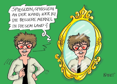 Cartoon: Bessere Merkel (medium) by RABE tagged migration,migrationspakt,un,beschluß,merkel,flüchtlinge,rabe,ralf,böhme,cartoon,karikatur,pressezeichnung,farbcartoon,tagescartoon,kramp,karrenbauer,akk,parteivorsitz,union,cdu,spahn,merz,märchen,schneewittchen,spiegel,spieglein,migration,migrationspakt,un,beschluß,merkel,flüchtlinge,rabe,ralf,böhme,cartoon,karikatur,pressezeichnung,farbcartoon,tagescartoon,kramp,karrenbauer,akk,parteivorsitz,union,cdu,spahn,merz,märchen,schneewittchen,spiegel,spieglein