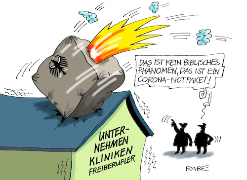 Cartoon: Biblisches (medium) by RABE tagged virus,corona,pandemie,coronakrise,rabe,ralf,böhme,cartoon,karikatur,pressezeichnung,farbcartoon,tagescartoon,viren,virenschutz,mundschutz,desinfektion,föderal,föderalismus,ländersache,bundesregierung,rettungsschirm,rettungspaket,notpaket,milliardenhilfe,kliniken,unternehmen,freiberufler,virus,corona,pandemie,coronakrise,rabe,ralf,böhme,cartoon,karikatur,pressezeichnung,farbcartoon,tagescartoon,viren,virenschutz,mundschutz,desinfektion,föderal,föderalismus,ländersache,bundesregierung,rettungsschirm,rettungspaket,notpaket,milliardenhilfe,kliniken,unternehmen,freiberufler