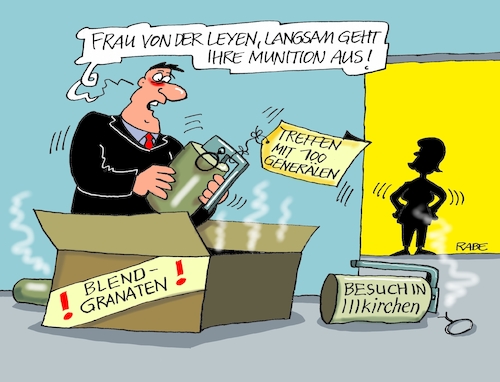 Cartoon: Blendwerkzeug (medium) by RABE tagged von,der,leyen,verteidigungsministerin,bundeswehr,soldaten,kaserne,rechtsradikale,nazis,führungsstil,führungsebene,generäle,blendgranaten,rabe,ralf,böhme,cartoon,karikatur,pressezeichnung,farbcartoon,tagescartoon,illkirchen,showeffekt,führungskräfte,inszenierung,aufklärung,gedankengut,von,der,leyen,verteidigungsministerin,bundeswehr,soldaten,kaserne,rechtsradikale,nazis,führungsstil,führungsebene,generäle,blendgranaten,rabe,ralf,böhme,cartoon,karikatur,pressezeichnung,farbcartoon,tagescartoon,illkirchen,showeffekt,führungskräfte,inszenierung,aufklärung,gedankengut