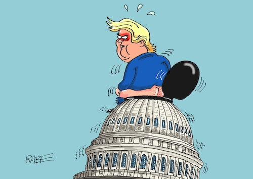 Cartoon: Bombenleger (medium) by RABE tagged trump,usa,president,bolton,literatur,bücher,rabe,ralf,böhme,cartoon,karikatur,pressezeichnung,farbcartoon,tagescartoon,corona,biden,harris,wiederwahl,briefwahl,wahlmänner,sanduhr,sand,abwahl,joe,capitol,washington,amtsübergabe,erstürmung,kongress,republikaner,georgia,demokraten,nationalgarde,polizei,klo,wc,klodeckel,scheißer,scheiße,trump,usa,president,bolton,literatur,bücher,rabe,ralf,böhme,cartoon,karikatur,pressezeichnung,farbcartoon,tagescartoon,corona,biden,harris,wiederwahl,briefwahl,wahlmänner,sanduhr,sand,abwahl,joe,capitol,washington,amtsübergabe,erstürmung,kongress,republikaner,georgia,demokraten,nationalgarde,polizei,klo,wc,klodeckel,scheißer,scheiße