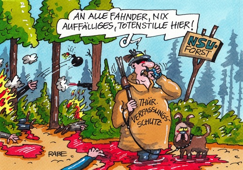 Cartoon: Brauner Wald (medium) by RABE tagged nsu,nazitrio,zschäpe,thüringen,abschlußbericht,landtag,ausschuß,verfassungsschutz,recht,rabe,ralf,böhme,cartoon,karikatur,pressezeichnung,farbcartoon,tagescartoon,wald,forst,dönermorde,fahnder,lka,abschlussbericht,naziterror,verfassungsschützer,hund,neonazitrio,nsu,nazitrio,zschäpe,thüringen,abschlußbericht,landtag,ausschuß,verfassungsschutz,recht,rabe,ralf,böhme,cartoon,karikatur,pressezeichnung,farbcartoon,tagescartoon,wald,forst,dönermorde,fahnder,lka,abschlussbericht,naziterror,verfassungsschützer,hund,neonazitrio