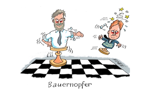 Cartoon: Brettspiel (medium) by RABE tagged graichen,habeck,grüne,staatssekretär,filz,sumpf,vetternwirtschaft,trauzeugenaffäre,rabe,ralf,böhme,cartoon,karikatur,pressezeichnung,farbcartoon,tagescartoon,bauernopfer,brettspiel,schach,schachbrett,könig,bauer,schachfiguren,rauswurf,rausschmiss,graichen,habeck,grüne,staatssekretär,filz,sumpf,vetternwirtschaft,trauzeugenaffäre,rabe,ralf,böhme,cartoon,karikatur,pressezeichnung,farbcartoon,tagescartoon,bauernopfer,brettspiel,schach,schachbrett,könig,bauer,schachfiguren,rauswurf,rausschmiss