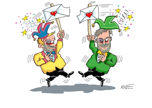 Cartoon: Briefbeschwerer (medium) by RABE tagged fasching,karneval,faschingsfeier,bütt,büttenreden,narren,büttenrener,sais,karikatur,pressezeichnung,farbcartoon,tagescartoon,rednerpult,ampel,ampelregierung,olaf,scholzon,rabe,ralf,böhme,cartoon,fdp,grüne,lindner,habeck,streit,hammer,post,briefe,fasching,karneval,faschingsfeier,bütt,büttenreden,narren,büttenrener,sais,karikatur,pressezeichnung,farbcartoon,tagescartoon,rednerpult,ampel,ampelregierung,olaf,scholzon,rabe,ralf,böhme,cartoon,fdp,grüne,lindner,habeck,streit,hammer,post,briefe