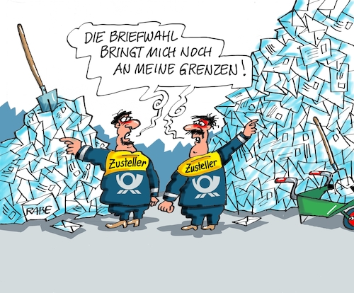 Cartoon: Briefwahl nochmal (medium) by RABE tagged bundestagswahl,fdp,lindner,wer,wem,union,spd,groko,rabe,ralf,böhme,cartoon,karikatur,pressezeichnung,farbcartoon,tagescartoon,sense,tod,hürde,bundestagswahlkampf,schulz,ampel,briefwahl,briefkuvert,wählerstimmen,umfragewerte,post,zusteller,briefkasten,bundestagswahl,fdp,lindner,wer,wem,union,spd,groko,rabe,ralf,böhme,cartoon,karikatur,pressezeichnung,farbcartoon,tagescartoon,sense,tod,hürde,bundestagswahlkampf,schulz,ampel,briefwahl,briefkuvert,wählerstimmen,umfragewerte,post,zusteller,briefkasten