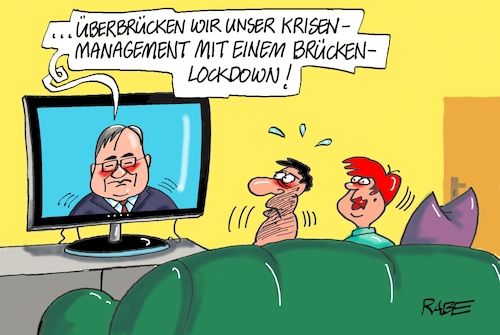 Cartoon: Brückenarmin (medium) by RABE tagged corona,bundländerkonferenz,merkel,kanzleramt,lockerungen,stufenplan,öffnungen,lockdown,shutdown,baumärkte,impfdosen,rki,fallzahlen,inzidenzwert,spahn,impfzentren,impfreihenfolge,armin,laschet,nrw,kanzlerkandidat,brücke,brückenlockdown,corona,bundländerkonferenz,merkel,kanzleramt,lockerungen,stufenplan,öffnungen,lockdown,shutdown,baumärkte,impfdosen,rki,fallzahlen,inzidenzwert,spahn,impfzentren,impfreihenfolge,armin,laschet,nrw,kanzlerkandidat,brücke,brückenlockdown