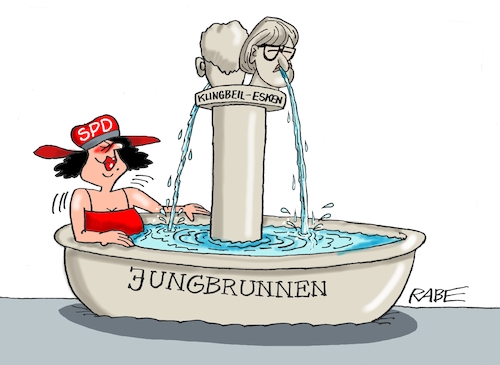 Cartoon: Brünnlein (medium) by RABE tagged ampel,ampelkoalition,koalitionsvertrag,fdp,spd,grüne,rabe,ralf,böhme,cartoon,karikatur,pressezeichnung,farbcartoon,tagescartoon,brunnen,gesundbrunnen,jungbrunnen,doppelspitze,klingbeil,esken,parteitag,tante,bad,ampel,ampelkoalition,koalitionsvertrag,fdp,spd,grüne,rabe,ralf,böhme,cartoon,karikatur,pressezeichnung,farbcartoon,tagescartoon,brunnen,gesundbrunnen,jungbrunnen,doppelspitze,klingbeil,esken,parteitag,tante,bad