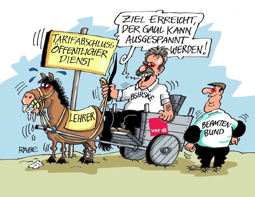 Cartoon: Bsirske (medium) by RABE tagged verdi,gew,bsirske,gewerkschaft,tarif,tarifverhandlungen,streik,lehrer,beamte,erzieherinnen,lehrerstreiks,tarifabschluss,rabe,ralf,böhme,cartoon,karikatur,pressezeichnung,farbcartoon,tagescartoon,pferd,verdichef,karren,beamtenbund,verdi,gew,bsirske,gewerkschaft,tarif,tarifverhandlungen,streik,lehrer,beamte,erzieherinnen,lehrerstreiks,tarifabschluss,rabe,ralf,böhme,cartoon,karikatur,pressezeichnung,farbcartoon,tagescartoon,pferd,verdichef,karren,beamtenbund