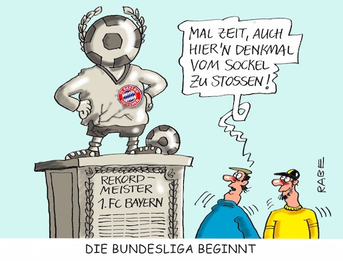 Cartoon: Bundesliga (medium) by RABE tagged trump,terroranschlag,charlottesville,neonazis,statement,rabe,ralf,böhme,cartoon,karikatur,pressezeichnung,farbcartoon,tagescartoon,denkmäler,sockel,bundesliga,anpfiff,fc,bayern,münchen,rekordmeister,uli,hoeneß,sport,ballsport,meisterschaft,trump,terroranschlag,charlottesville,neonazis,statement,rabe,ralf,böhme,cartoon,karikatur,pressezeichnung,farbcartoon,tagescartoon,denkmäler,sockel,bundesliga,anpfiff,fc,bayern,münchen,rekordmeister,uli,hoeneß,sport,ballsport,meisterschaft