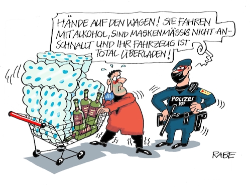 Cartoon: Bundespolizeikontrollen (medium) by RABE tagged corona,bildung,bildungsminister,kanzleramt,bildungskonferenz,lehrerkonferenz,laptop,ausstatung,digitalisierung,bildungsmonitor,internetzugan,wlan,aufwachen,schnelltests,sperrstunde,lockdown,shutdown,coronaregeln,abstandsregeln,mundschutz,fallzahlen,rki,seehofer,söder,laschet,supermarkt,discounter,korbwagen,einkaufswagen,klopapier,toilettenpapier,schnaps,alkohol,bundespolizei,polizei,kontrolle,polizeikontrolle,gurtpflicht,anschnallplicht,überladung,corona,bildung,bildungsminister,kanzleramt,bildungskonferenz,lehrerkonferenz,laptop,ausstatung,digitalisierung,bildungsmonitor,internetzugan,wlan,aufwachen,schnelltests,sperrstunde,lockdown,shutdown,coronaregeln,abstandsregeln,mundschutz,fallzahlen,rki,seehofer,söder,laschet,supermarkt,discounter,korbwagen,einkaufswagen,klopapier,toilettenpapier,schnaps,alkohol,bundespolizei,polizei,kontrolle,polizeikontrolle,gurtpflicht,anschnallplicht,überladung