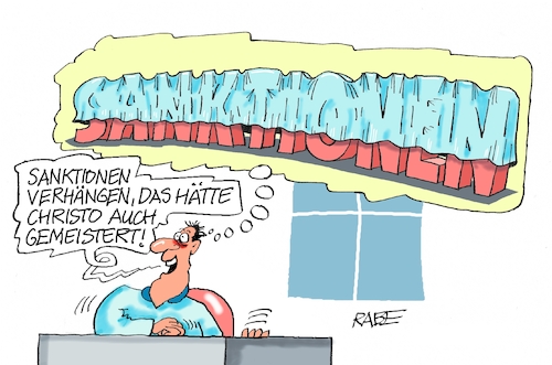 Cartoon: Christo meistert (medium) by RABE tagged merz,union,kanzler,fritze,koalition,spd,klingbeil,bundesregierung,rabe,ralf,böhme,cartoon,karikatur,pressezeichnung,farbcartoon,tagescartoon,trump,putin,krisen,tv,nachrichten,eu,europa,von,der,leyen,russland,ukrainekrieg,sanktionen,christo,künstler,verpackung,verhüllung,verpackungskünstler,kunst,merz,union,kanzler,fritze,koalition,spd,klingbeil,bundesregierung,rabe,ralf,böhme,cartoon,karikatur,pressezeichnung,farbcartoon,tagescartoon,trump,putin,krisen,tv,nachrichten,eu,europa,von,der,leyen,russland,ukrainekrieg,sanktionen,christo,künstler,verpackung,verhüllung,verpackungskünstler,kunst