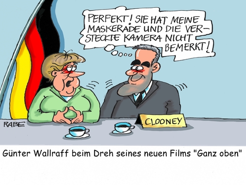 Cartoon: Clooney (medium) by RABE tagged merkel,kanzlerin,kanzleramt,flüchtlinge,flüchtlingskrise,rabe,ralf,böhme,cartoon,karikatur,pressezeichnung,farbcartoon,tagescartoon,hollywood,george,clooney,berlinale,gespräch,merkel,kanzlerin,kanzleramt,flüchtlinge,flüchtlingskrise,rabe,ralf,böhme,cartoon,karikatur,pressezeichnung,farbcartoon,tagescartoon,hollywood,george,clooney,berlinale,gespräch