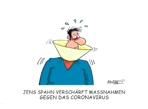 Cartoon: Coronavirus nochmal (medium) by RABE tagged kanzlerkandidat,cdu,parteivorsitz,norbert,röttgen,rabe,ralf,böhme,cartoon,karikatur,pressezeichnung,farbcartoon,tagescartoon,phönix,asche,mülltonne,vogel,flügel,merz,spahn,laschet,söder,csu,gesundheitsminister,cornavirus,schutzmassnahmen,halskrause,quarantäne,isolierung,coronavirus,lungenkrankheit,china,patienten,kanzlerkandidat,cdu,parteivorsitz,norbert,röttgen,rabe,ralf,böhme,cartoon,karikatur,pressezeichnung,farbcartoon,tagescartoon,phönix,asche,mülltonne,vogel,flügel,merz,spahn,laschet,söder,csu,gesundheitsminister,cornavirus,schutzmassnahmen,halskrause,quarantäne,isolierung,coronavirus,lungenkrankheit,china,patienten