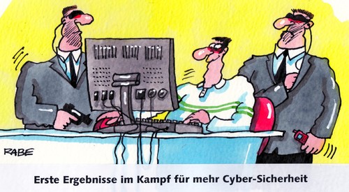 Cartoon: Cyber-Sicherheit (medium) by RABE tagged sicherheit,sicherheitskonferenz,münchen,bayern,rabe,ralf,böhme,cartoon,karikatur,cyber,cybersicherheit,internet,datenautobahn,netz,netzwerk,facebook,twittwer,krisenherde,mali,syrien,nahost,beratung,aussenminister,regierungschefs,sicherheitspolitiker,militär,rüstungsindustrie,wissenschaftler,sicherheitsdienst,personenschützer,bodyguard,rechner,computer,sicherheit,sicherheitskonferenz,münchen,bayern,rabe,ralf,böhme,cartoon,karikatur,cyber,cybersicherheit,internet,datenautobahn,netz,netzwerk,facebook,twittwer,krisenherde,mali,syrien,nahost,beratung,aussenminister,regierungschefs,sicherheitspolitiker,militär,rüstungsindustrie,wissenschaftler,sicherheitsdienst,personenschützer,bodyguard,rechner,computer