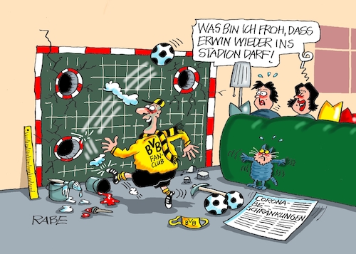 Cartoon: Da wackelt die Wand (medium) by RABE tagged bundesliga,saisonstart,stadien,fan,fanclub,torwand,torwandschießen,rabe,ralf,böhme,cartoon,karikatur,pressezeichnung,farbcartoon,tagescartoon,sport,corona,coronabeschränkungen,fanmeile,stadionbesuche,bundesliga,saisonstart,stadien,fan,fanclub,torwand,torwandschießen,rabe,ralf,böhme,cartoon,karikatur,pressezeichnung,farbcartoon,tagescartoon,sport,corona,coronabeschränkungen,fanmeile,stadionbesuche