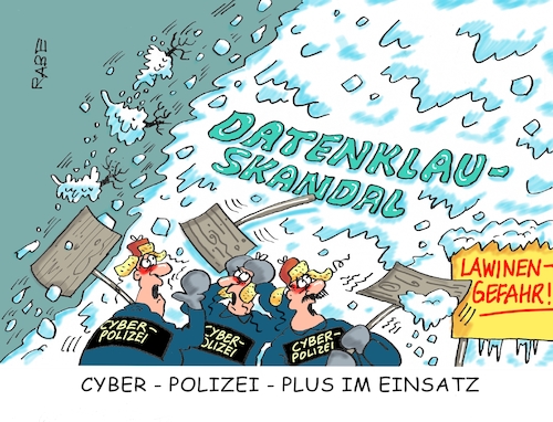 Cartoon: Datenklau (medium) by RABE tagged daten,datenklau,datenskandal,innenminister,cyber,cyberpolizei,seehofer,it,hacker,hackerangriff,rabe,ralf,böhme,cartoon,karikatur,pressezeichnung,farbcartoon,tagescartoon,bayern,winter,schnee,schneechaos,lawine,lawinengefahr,datendiebstahlskandal,sicherheit,bedrohung,online,internetkriminalität,daten,datenklau,datenskandal,innenminister,cyber,cyberpolizei,seehofer,it,hacker,hackerangriff,rabe,ralf,böhme,cartoon,karikatur,pressezeichnung,farbcartoon,tagescartoon,bayern,winter,schnee,schneechaos,lawine,lawinengefahr,datendiebstahlskandal,sicherheit,bedrohung,online,internetkriminalität