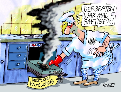 Cartoon: Den Braten nicht gerochen (medium) by RABE tagged krise,krisenzeiten,klimakrise,ukrainekrieg,inflation,rückzug,rabe,ralf,böhme,cartoon,karikatur,pressezeichnung,farbcartoon,tagescartoon,wirtschaftskrise,stagnation,wirtschaftsstandort,rezession,abschwung,herd,braten,koch,prognose,wirtschaftswachstum,krise,krisenzeiten,klimakrise,ukrainekrieg,inflation,rückzug,rabe,ralf,böhme,cartoon,karikatur,pressezeichnung,farbcartoon,tagescartoon,wirtschaftskrise,stagnation,wirtschaftsstandort,rezession,abschwung,herd,braten,koch,prognose,wirtschaftswachstum