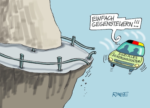 Cartoon: Der Durchbruch (medium) by RABE tagged merz,union,kanzler,fritze,koalition,spd,klingbeil,bundesregierung,rabe,ralf,böhme,cartoon,karikatur,pressezeichnung,farbcartoon,tagescartoon,trump,putin,krisen,tv,nachrichten,waschmaschine,lars,groko,sozialsystem,sozialleistungen,rente,abgrund,pkw,geländer,absturz,unfall,merz,union,kanzler,fritze,koalition,spd,klingbeil,bundesregierung,rabe,ralf,böhme,cartoon,karikatur,pressezeichnung,farbcartoon,tagescartoon,trump,putin,krisen,tv,nachrichten,waschmaschine,lars,groko,sozialsystem,sozialleistungen,rente,abgrund,pkw,geländer,absturz,unfall