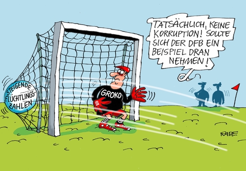 Cartoon: DFB (medium) by RABE tagged dfb,niehrsbach,bestechung,korruption,sommermärchen,beckenbauer,fussball,rabe,ralf,böhme,cartoon,karikatur,pressezeichnung,farbcartoon,tagescartoon,groko,koalition,union,merkel,kanzlerin,flüchtlingsstrom,flüchtlingskrise,flüchtlingsaufnahme,dfb,niehrsbach,bestechung,korruption,sommermärchen,beckenbauer,fussball,rabe,ralf,böhme,cartoon,karikatur,pressezeichnung,farbcartoon,tagescartoon,groko,koalition,union,merkel,kanzlerin,flüchtlingsstrom,flüchtlingskrise,flüchtlingsaufnahme