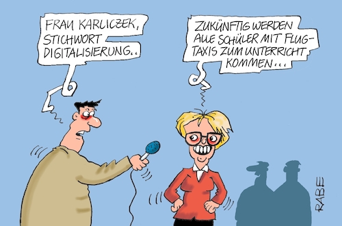 Cartoon: Dicke da mit Digitalisierung (medium) by RABE tagged corona,bildung,bildungsminister,kanzleramt,bildungskonferenz,lehrerkonferenz,laptop,ausstatung,digitalisierung,bildungsmonitor,internetzugan,wlan,aufwachen,karlicek,flugtaxis,schulweg,unterricht,digitalisierungsministerin,dorothee,bär,corona,bildung,bildungsminister,kanzleramt,bildungskonferenz,lehrerkonferenz,laptop,ausstatung,digitalisierung,bildungsmonitor,internetzugan,wlan,aufwachen,karlicek,flugtaxis,schulweg,unterricht,digitalisierungsministerin,dorothee,bär