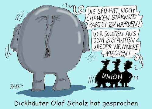 Cartoon: Dickhäuter unter sich (medium) by RABE tagged nahles,olaf,scholz,spd,krise,parteispitze,rücktritt,groko,union,akk,rabe,ralf,böhme,cartoon,karikatur,pressezeichnung,farbcartoon,tagescartoon,mücke,elefant,finanzminister,parteienstrei,cdu,csu,nahles,olaf,scholz,spd,krise,parteispitze,rücktritt,groko,union,akk,rabe,ralf,böhme,cartoon,karikatur,pressezeichnung,farbcartoon,tagescartoon,mücke,elefant,finanzminister,parteienstrei,cdu,csu