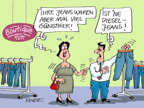 Cartoon: Dieselwiesel (medium) by RABE tagged energie,energiekosten,heizkosten,preissteigerung,stromkosten,benzinpreis,rabe,ralf,böhme,cartoon,karikatur,farbzeichnung,pressezeichnung,tagescartoon,michel,sparschwein,euro,inflation,teuerungsrate,diesel,super,benzin,kraftstoff,dieselpreise,benzinpreise,teuerung,erdölpreise,jeans,jeansboutique,boutique,hose,hosen,kleiderbügel,preisanpassung,verkäufer,kundin,energie,energiekosten,heizkosten,preissteigerung,stromkosten,benzinpreis,rabe,ralf,böhme,cartoon,karikatur,farbzeichnung,pressezeichnung,tagescartoon,michel,sparschwein,euro,inflation,teuerungsrate,diesel,super,benzin,kraftstoff,dieselpreise,benzinpreise,teuerung,erdölpreise,jeans,jeansboutique,boutique,hose,hosen,kleiderbügel,preisanpassung,verkäufer,kundin