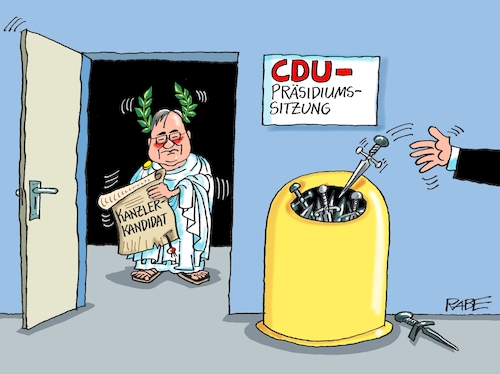 Cartoon: Dolche Vita (medium) by RABE tagged corona,bundländerkonferenz,merkel,kanzleramt,lockerungen,stufenplan,öffnungen,lockdown,shutdown,baumärkte,impfdosen,rki,fallzahlen,inzidenzwert,spahn,impfzentren,impfreihenfolge,armin,laschet,söder,cdu,vorstand,präsidiumssitzung,kanzlerkandidat,vorschlag,abstimmung,kaiser,lorbeerkranz,nero,mord,dolche,dolch,abfallbehälter,müll,union,corona,bundländerkonferenz,merkel,kanzleramt,lockerungen,stufenplan,öffnungen,lockdown,shutdown,baumärkte,impfdosen,rki,fallzahlen,inzidenzwert,spahn,impfzentren,impfreihenfolge,armin,laschet,söder,cdu,vorstand,präsidiumssitzung,kanzlerkandidat,vorschlag,abstimmung,kaiser,lorbeerkranz,nero,mord,dolche,dolch,abfallbehälter,müll,union