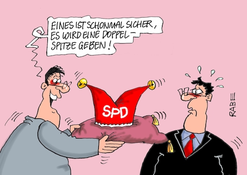 Cartoon: DoppelspitzeIII (medium) by RABE tagged groko,union,cdu,csu,spd,merkel,akk,berlin,bundesregierung,befragung,rabe,ralf,böhme,cartoon,karikatur,pressezeichnung,farbcartoon,tagescartoon,prügelei,halbzeit,halbzeitbilanz,karneval,doppelspitze,olaf,scholz,wahl,vorsitz,groko,union,cdu,csu,spd,merkel,akk,berlin,bundesregierung,befragung,rabe,ralf,böhme,cartoon,karikatur,pressezeichnung,farbcartoon,tagescartoon,prügelei,halbzeit,halbzeitbilanz,karneval,doppelspitze,olaf,scholz,wahl,vorsitz