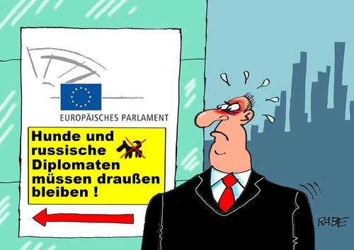 Cartoon: Draußenbleiber (medium) by RABE tagged eu,parlament,brüssel,diplomaten,russland,schulze,schwarze,liste,einreiseverbot,kalter,krieg,putin,rabe,ralf,böhme,cartoon,karikatur,pressezeichnung,farbcartoon,tagescartoon,schild,hunde,draußen,eu,parlament,brüssel,diplomaten,russland,schulze,schwarze,liste,einreiseverbot,kalter,krieg,putin,rabe,ralf,böhme,cartoon,karikatur,pressezeichnung,farbcartoon,tagescartoon,schild,hunde,draußen