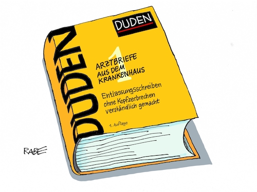 Cartoon: Duden und Blasen (medium) by RABE tagged arztbriefe,arztschreiben,entlassungsbriefe,entlassungsschreiben,ärzte,patienten,fachchinesisch,rabe,ralf,böhme,cartoon,karikatur,pressezeichnung,farbcartoon,tagescartoon,hausärzte,fachärzte,medizin,lesen,duden,rechtschreibung,arztbriefe,arztschreiben,entlassungsbriefe,entlassungsschreiben,ärzte,patienten,fachchinesisch,rabe,ralf,böhme,cartoon,karikatur,pressezeichnung,farbcartoon,tagescartoon,hausärzte,fachärzte,medizin,lesen,duden,rechtschreibung