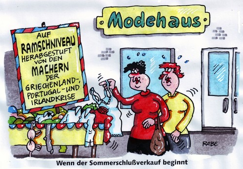 Cartoon: Durchgewühltes (medium) by RABE tagged ramsch,ramschniveau,ramschware,ramschtisch,rating,ratingagentur,abwertung,krise,staatsschulden,euro,schuldenkrise,eu,brüssel,rettungsschirm,hilfspaket,kanzlerin,merkel,cdu,finanzminister,finanzchef,schäuble,griechenland,portugal,irland,italien,herabstufung,banker,banken,börse,dax,kredit,kreditwürdig,wühltisch,sommer,ssv,sommerschlußverkauf,preissenkung,preisverfall,wäsche,mode,modehaus,boutiquq,auslaufmodelle,frauen,einkauf,sparen,sonderpreis,schnäppchen,schnäppchenkauf,hemden,pullover,socken,hosen,unterwäsche,bh,miederwaren,ramsch,ramschware,ramschtisch,rating,ratingagentur,abwertung,krise,staatsschulden