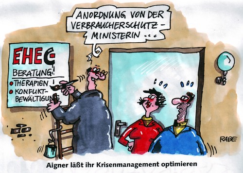 Cartoon: Ehebeartungsstelle (medium) by RABE tagged aigner,verbraucherschutzministerin,csu,landwirtschaft,kanzlerin,merkel,cdu,bundesregierung,verbraucherschutz,verbraucherschutzberatung,bauern,biobauern,biohof,verlust,entschädigung,eu,brüssel,euro,krise,krisenherd,krisenmanagement,management,gemüse,sprossen,keimlinge,gurken,tomaten,salat,spanien,norddeutschland,uelzen,hamburg,kartoffelkeller,lübeck,hygiene,intensivstation,durchfall,durchfallerkrankung,dünnpfiff,keime,bakterien,viren,erreger,desinfektion,quarantäne,infektion,ehe,eheberatung,ehepaar,ehekrise,konfliktbewältigung,mann,frau,anordnung,therapie,optimierung,aigner,verbraucherschutzministerin,csu,landwirtschaft,kanzlerin,merkel,verbraucherschutz,verbraucherschutzberatung,bundesregierung,cdu