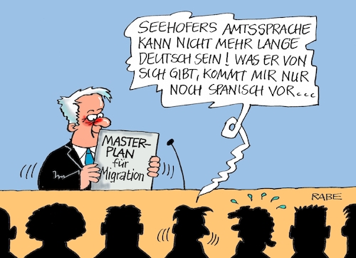 Cartoon: Ein Spanier bei der Arbeit (medium) by RABE tagged markus,söder,csu,bayern,münchen,landesvorsitzender,horst,seehofer,merkel,cdu,union,streit,unionstreit,asylstreit,ultimatum,grenze,zurückweisung,flüchtlinge,grenzkontrollen,masterplan,migration,transferzentren,innenminister,gefangenenlager,pressekonferenz,markus,söder,csu,bayern,münchen,landesvorsitzender,horst,seehofer,merkel,cdu,union,streit,unionstreit,asylstreit,ultimatum,grenze,zurückweisung,flüchtlinge,grenzkontrollen,masterplan,migration,transferzentren,innenminister,gefangenenlager,pressekonferenz