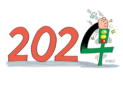 Cartoon: Einen auf die Mütze (medium) by RABE tagged silvester,neujahr,jahresbeginn,prosit,rutsch,feuerwerk,böller,neujahrsansprache,silvesteransprache,rabe,ralf,böhme,cartoon,karikatur,pressezeichnung,farbcartoon,tagescartoon,tv,rede,ampel,ampelregierung,schulden,krise,faust,faustschlag,scholz,bundesregierung,silvester,neujahr,jahresbeginn,prosit,rutsch,feuerwerk,böller,neujahrsansprache,silvesteransprache,rabe,ralf,böhme,cartoon,karikatur,pressezeichnung,farbcartoon,tagescartoon,tv,rede,ampel,ampelregierung,schulden,krise,faust,faustschlag,scholz,bundesregierung