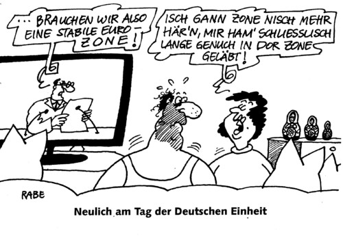 Cartoon: Einheitsbrei (medium) by RABE tagged zone,euro,eurozone,stabilität,leben,ddr,ostzone,zonenrandgebiet,grenze,mauer,stacheldraht,grenzposten,schiessbefehl,stasi,sed,opposition,mauerfall,volk,west,ost,osten,westen,altbundesländer,sachsen,thüringen,einheit,oktober,tag,der,deutschen,kanzlerin,merkel,zone,euro,eurozone,stabilität,leben,ddr,ostzone,zonenrandgebiet,grenze,mauer,stacheldraht,grenzposten,schiessbefehl,stasi,sed,opposition,mauerfall,volk,west,ost,osten,westen,altbundesländer,sachsen,thüringen,einheit,oktober,tag,der,deutschen,kanzlerin,merkel