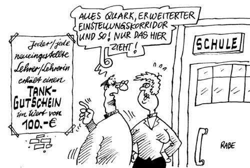 Cartoon: Einstellungskorridor (medium) by RABE tagged lehrer,lehrerin,schüler,schulde,bildungswesen,bildungssystem,bildungsministerin,schavan,kultusministerium,einstellung,einstellungsgespräch,job,jobsuche,arbeitsstelle,lehrerzimmer,klassenraum,einstellungskorridor,gew,gutschein,tankgutschein,schulgebäude,stundenplan,lehramt,gymnasium,grundschule,regelschule,hauptschulde,pisastudie,lehrer,lehrerin,schüler,schulde,bildungswesen,bildungssystem,kultusministerium,schavan