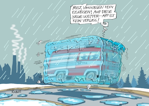 Cartoon: Eisregnerisches (medium) by RABE tagged eis,eisregen,feuerwehr,glatteis,eisblock,rabe,ralf,böhme,cartoon,karikatur,pressezeichnung,farbcartoon,tagescartoon,wetterbericht,app,handy,wetterapp,eis,eisregen,feuerwehr,glatteis,eisblock,rabe,ralf,böhme,cartoon,karikatur,pressezeichnung,farbcartoon,tagescartoon,wetterbericht,app,handy,wetterapp