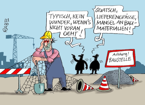 Cartoon: Engpässliches II (medium) by RABE tagged baustelle,lieferengpässe,baumaterialien,rohstoffe,baustoffe,rabe,ralf,böhme,cartoon,karikatur,pressezeichnung,farbcartoon,tagescartoon,baustoffhandel,baustofflieferung,spinnennetz,kran,rohbau,baustelle,lieferengpässe,baumaterialien,rohstoffe,baustoffe,rabe,ralf,böhme,cartoon,karikatur,pressezeichnung,farbcartoon,tagescartoon,baustoffhandel,baustofflieferung,spinnennetz,kran,rohbau