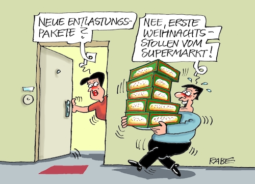 Cartoon: Entlastung (medium) by RABE tagged stollen,lebkuchen,schokoweihnachtsmänner,weihnachtsbäckerei,rabe,ralf,böhme,cartoon,karikatur,pressezeichnung,farbcartoon,tagescartoon,weihnachtsmann,supermarkt,entlastung,entlastungspaket,stollen,lebkuchen,schokoweihnachtsmänner,weihnachtsbäckerei,rabe,ralf,böhme,cartoon,karikatur,pressezeichnung,farbcartoon,tagescartoon,weihnachtsmann,supermarkt,entlastung,entlastungspaket