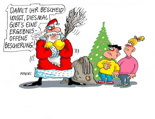 Cartoon: Ergebnisoffenes (medium) by RABE tagged weihnachten,weihnachtsmann,bescherung,geschenke,weihnachtsbaum,rabe,ralf,böhme,cartoon,karikatur,pressezeichnung,farbcartoon,tagescartoon,familie,kinder,spd,sondierung,union,ergebnissoffen,groko,schulz,merkel,weihnachten,weihnachtsmann,bescherung,geschenke,weihnachtsbaum,rabe,ralf,böhme,cartoon,karikatur,pressezeichnung,farbcartoon,tagescartoon,familie,kinder,spd,sondierung,union,ergebnissoffen,groko,schulz,merkel