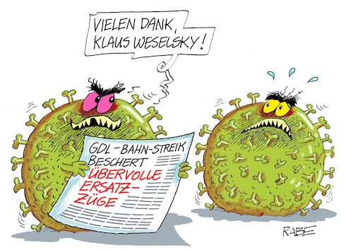 Cartoon: Es gibt viel zu tun (medium) by RABE tagged weselky,gdl,lokführer,lokführergewerkschaft,bahn,db,bahnstreik,streik,ralf,böhme,rabe,cartoon,karikatur,pressezeichnung,farbcartoon,tagescartoon,boxen,boxkanpf,boxhandschuhe,bahnkunden,bahnreisende,corona,delta,inzidenzwerte,coronazahlen,ansteckungsrisiko,schnelltests,geimpfte,weselky,gdl,lokführer,lokführergewerkschaft,bahn,db,bahnstreik,streik,ralf,böhme,rabe,cartoon,karikatur,pressezeichnung,farbcartoon,tagescartoon,boxen,boxkanpf,boxhandschuhe,bahnkunden,bahnreisende,corona,delta,inzidenzwerte,coronazahlen,ansteckungsrisiko,schnelltests,geimpfte