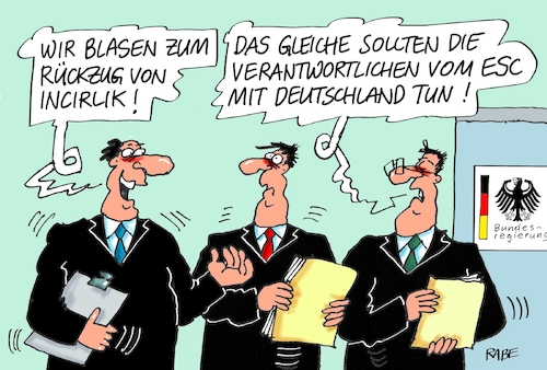 Cartoon: ESC (medium) by RABE tagged esc,kiew,lavenia,rückzug,schlager,punkterabe,ralf,böhme,cartoon,karikatur,pressezeichnung,farbcartoon,tagescartoon,türkei,incirlik,bundeswehr,abzug,esc,kiew,lavenia,rückzug,schlager,punkterabe,ralf,böhme,cartoon,karikatur,pressezeichnung,farbcartoon,tagescartoon,türkei,incirlik,bundeswehr,abzug