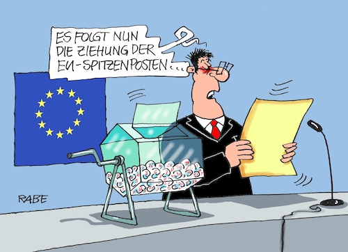 Cartoon: EU Lostrommel (medium) by RABE tagged europawahl,mai,brüssel,eu,rabe,ralf,böhme,cartoon,karikatur,pressezeichnung,farbcartoon,tagescartoon,pkw,maut,eugh,urteil,verkehrsminister,scheuer,csu,prestigeprojekt,spitzenämter,vergaabe,postengeschachere,geschacheremarathon,sondergipfel,lösungsversuche,spitzenposten,juncker,kommissionspräsident,lotto,ziehung,los,lostrommel,europawahl,mai,brüssel,eu,rabe,ralf,böhme,cartoon,karikatur,pressezeichnung,farbcartoon,tagescartoon,pkw,maut,eugh,urteil,verkehrsminister,scheuer,csu,prestigeprojekt,spitzenämter,vergaabe,postengeschachere,geschacheremarathon,sondergipfel,lösungsversuche,spitzenposten,juncker,kommissionspräsident,lotto,ziehung,los,lostrommel