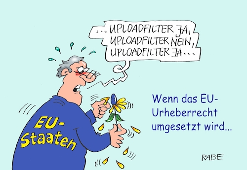 Cartoon: Eu Urheberrecht (medium) by RABE tagged europawahl,mai,brüssel,eu,rabe,ralf,böhme,cartoon,karikatur,pressezeichnung,farbcartoon,tagescartoon,kreistag,kreistagswahlen,wahlsonntag,sitze,kandidaten,wahlcoaching,wähler,wählercoaching,coach,urheberrecht,urheber,umsetzung,staaten,upload,internet,netz,uploadfilter,filter,user,regelungen,europawahl,mai,brüssel,eu,rabe,ralf,böhme,cartoon,karikatur,pressezeichnung,farbcartoon,tagescartoon,kreistag,kreistagswahlen,wahlsonntag,sitze,kandidaten,wahlcoaching,wähler,wählercoaching,coach,urheberrecht,urheber,umsetzung,staaten,upload,internet,netz,uploadfilter,filter,user,regelungen