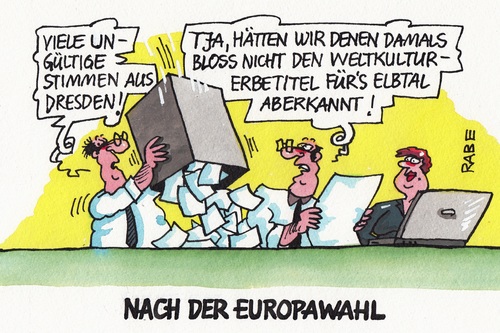 Cartoon: Europawahl Dresden (medium) by RABE tagged europawahl,eu,europaparlament,wahl,brüssel,wahlbeteiligung,wahlurne,dresden,elbufer,elbtalbrücke,weltkulturerbe,rabe,ralf,böhme,cartoon,karikatur,pressezeichnung,farbcartoon,stimmzettel,wähler,europawahl,eu,europaparlament,wahl,brüssel,wahlbeteiligung,wahlurne,dresden,elbufer,elbtalbrücke,weltkulturerbe,rabe,ralf,böhme,cartoon,karikatur,pressezeichnung,farbcartoon,stimmzettel,wähler