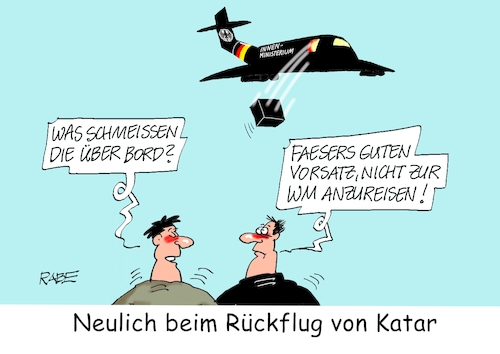 Cartoon: Faeser Ballast (medium) by RABE tagged katar,fußball,wm,menschenrechte,innenministerin,nancy,faeser,rabe,ralf,böhme,cartoon,karikatur,pressezeichnung,farbcartoon,tagescartoon,eröffnungsspiel,saudis,araber,königsfamilie,scheich,fußballstadion,tribüne,einladung,katar,fußball,wm,menschenrechte,innenministerin,nancy,faeser,rabe,ralf,böhme,cartoon,karikatur,pressezeichnung,farbcartoon,tagescartoon,eröffnungsspiel,saudis,araber,königsfamilie,scheich,fußballstadion,tribüne,einladung