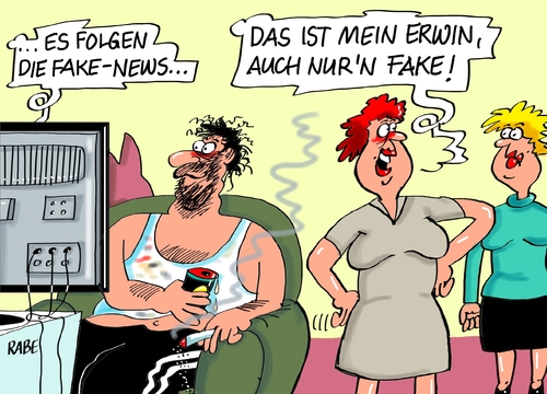 Cartoon: Fake News (medium) by RABE tagged fake,news,nachrichten,facebook,postfaktisch,lügen,wahlkampf,bundestagswahlkampf,bundestagswahl,bestrafung,rabe,ralf,böhme,cartoon,karikatur,pressezeichnung,farbcartoon,tagescartoon,erwin,mann,ehemann,nachrichtensendung,hacker,russland,putin,fake,news,nachrichten,facebook,postfaktisch,lügen,wahlkampf,bundestagswahlkampf,bundestagswahl,bestrafung,rabe,ralf,böhme,cartoon,karikatur,pressezeichnung,farbcartoon,tagescartoon,erwin,mann,ehemann,nachrichtensendung,hacker,russland,putin