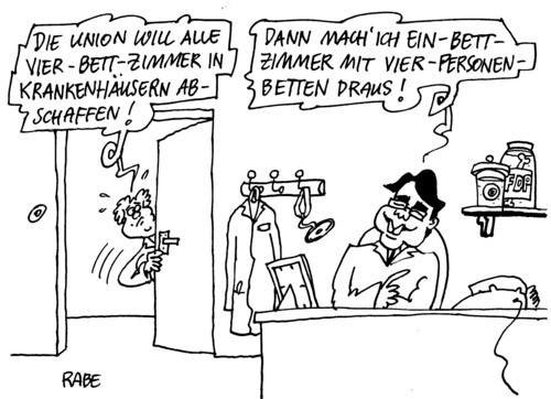 Cartoon: FDP Viererbett (medium) by RABE tagged cdu,fdp,gesundheitsrefor,gesundheitsminister,rösler,krankenhaus,krankenkasse,patienten,euro,sparen,schreibtisch,minister,privatversicherte,medizin,medikamente,pflegenotstand,arzt,fdp,cdu,gesundheitsreform,gesundheit,gesundheitsminister,rösler,krankenkasse,patienten,arzt,untersuchung,krankenhaus