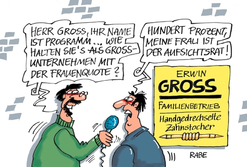 Cartoon: Frauenquote (medium) by RABE tagged frauen,frauentag,frauenquote,chefetage,vorstand,groß,großunternehmen,familienministerin,rabe,ralf,böhme,cartoon,karikatur,pressezeichnung,farbcartoon,tagescartoon,betriebsrat,zahnstocher,familienunternehmen,frauen,frauentag,frauenquote,chefetage,vorstand,groß,großunternehmen,familienministerin,rabe,ralf,böhme,cartoon,karikatur,pressezeichnung,farbcartoon,tagescartoon,betriebsrat,zahnstocher,familienunternehmen